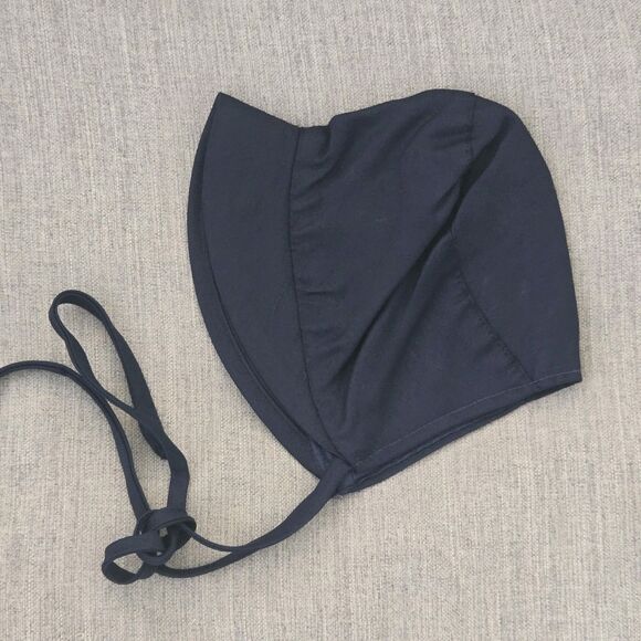 Vintage Infant Coat & Bonnet Set Navy Blue 1950s Double-Breasted Pleated - Picture 10 of 11